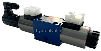 4WRE6V32-2X/G24K4/V - Пропорциональный распределитель с обратной связью по положению золотника без встроенной электроники Ду6, номинальный расход 32 л/мин, схема V