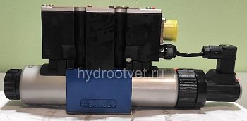 4WREE6E16-2X/G24K31/A1V - Пропорциональный распределитель с обратной связью по положению золотника со встроенным усилителем Ду6, A1 = ±10 В, номинальный расход 16 л/мин, схема E