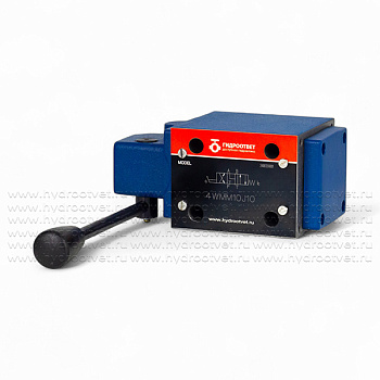 4WMM10J10 - Гидрораспределитель Ду 10 с ручным управлением, схема J (34), возврат - пружинный