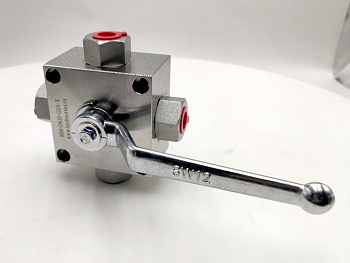 KHB-KH4-DN10-G3/8-X-1112 - Шаровой кран 4/3 на высокое давление, резьба G3/8", закрытые центры