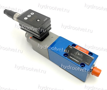DBEE6-1X/315G24K31C - Пропорциональный предохранительный клапан Ду6 (расход до 15 л/мин), давление регулировки до 315 бар, встроенные усилитель = есть, монтаж - на плиту