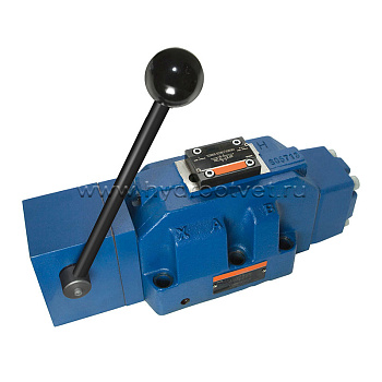 H-4WMM22G7X/ - Гидрораспределитель Ду25 с ручным управлением, схема G (64), возврат - пружинный