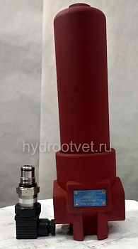 WKDFBN/HC110G10C1.1 - Напорный фильтр гидравлический одинарный модели DF тонкость фильтрации 10 мкм, типоразмер 110, вид присоединения: резьба G3/4, материал корпуса - чугун, рабочее давление до 420 бар, электрический индикатор загрязнения