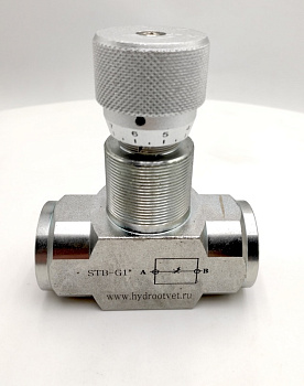 STB-G1-11-1 - Дроссель трубного монтажа c рукояткой, G1", без обратного клапана
