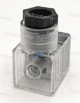 Plug5/RZ5L - Штeкep для диcкpeтнoгo клaпaнa с выпрямителем, c индикaциeй, пpoзpaчный