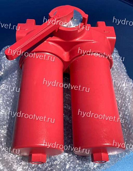 WKDFDKBN/HC60QLC5D1.X/-L24 - Напорный фильтр гидравлический сдвоенный модели DFDK тонкость фильтрации 5 мкм, типоразмер 60, вид присоединения: резьба G3/4, материал корпуса - чугун, рабочее давление до 315 бар, визуально-электрический (лампа с напряжением