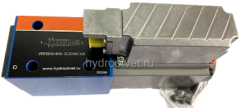 4WRPEH10C1B50L-2X/G24K0/F1M - Сервораспределитель Ду10 с обратной связью по положению золотника и встроенным усилителем (OBE), номинальный расход 50 л/мин, характеристика L - линейная, схема C1, сигнал управления F1 = 4...20 mA